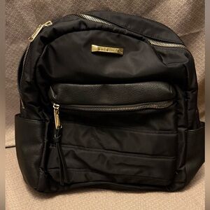 Steve Madden Black Backpack with Gold Zippers